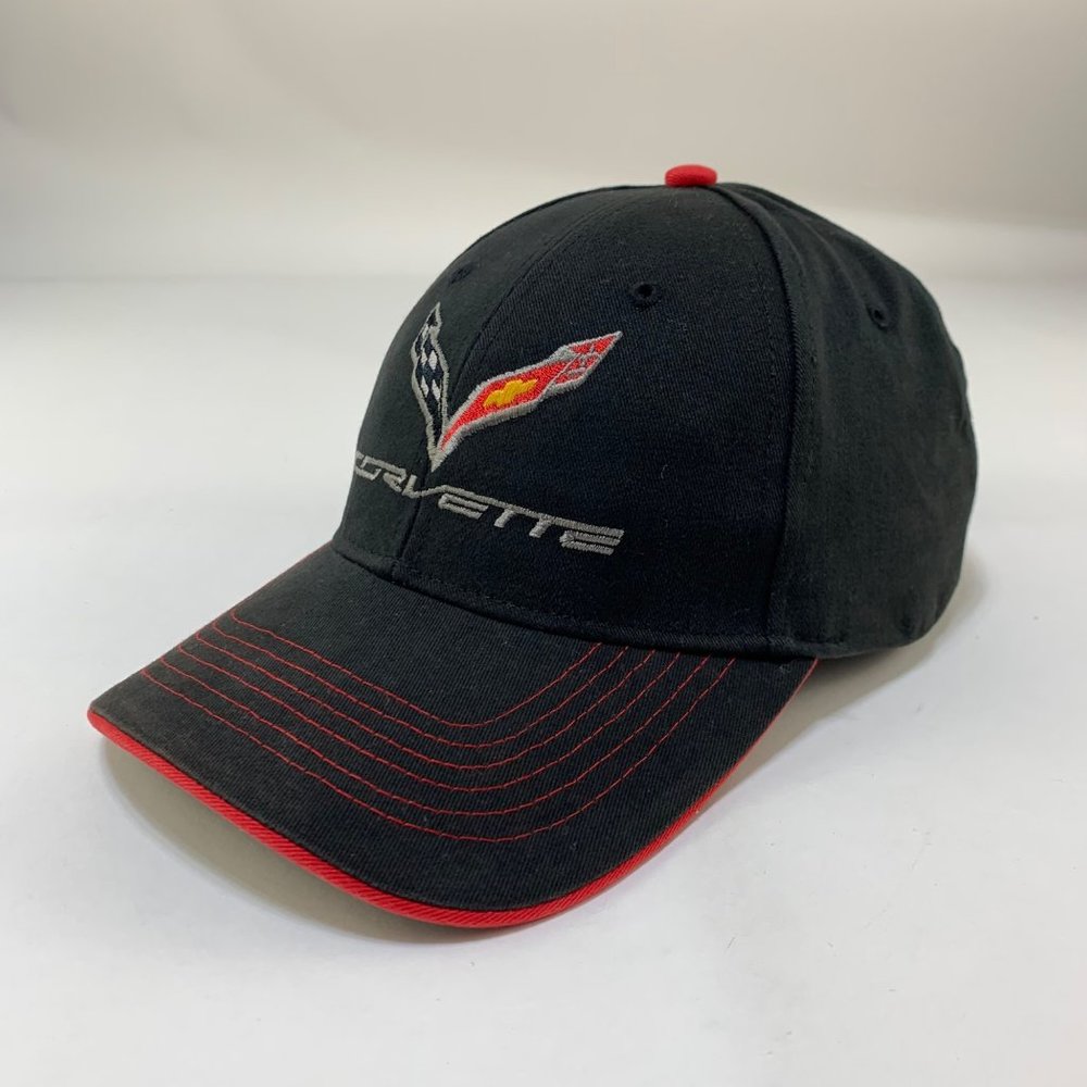 Corvette Mens Black Richardson Strapback Hat